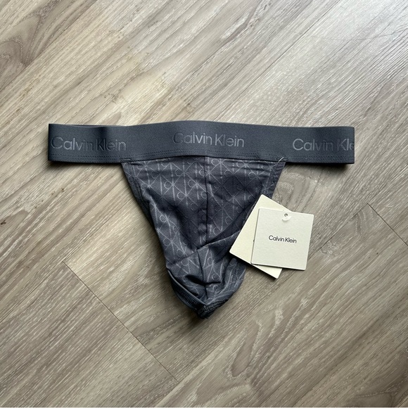 Calvin Klein Other - Calvin Klein | Microfiber Lace Thong in Turbulence Grey (Small)